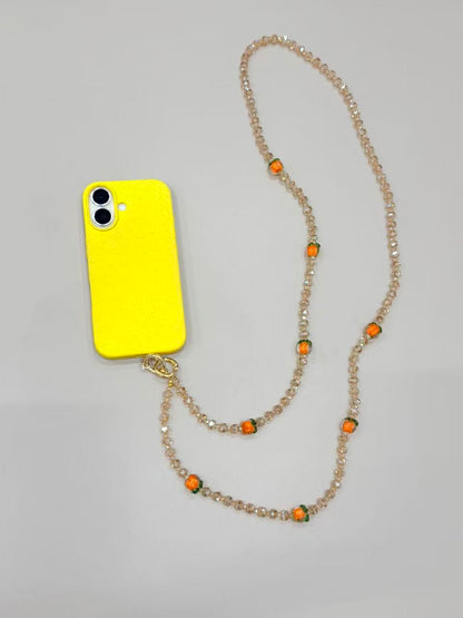 Champagne crystal phone lanyard with citrus
